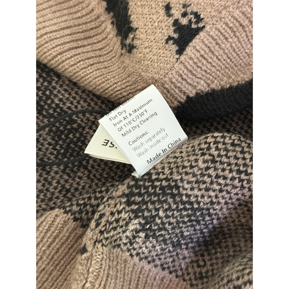 Commense NWT Leopard Print Knit Cardigan Vest Size Medium Brown Black Scalloped - Picture 6 of 7